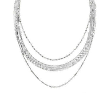 Τριπλό γυναικείο κολιέ Calvin Klein 35000626 ασημί ατσάλινο.